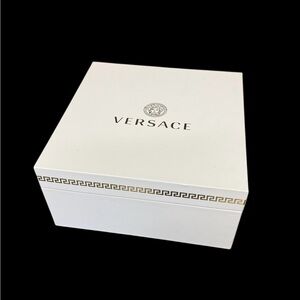 VERSACE Embossed Square Empty Gift Box Storage Container White 8”x 8”